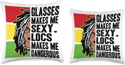Vista 3 de Locs Afro Dreadlocks Love Beauty Hair Locs Make me Dangerous Afro Hair - Almohada negra de niña africana americana, 16 x 16 pulgadas, multicolor