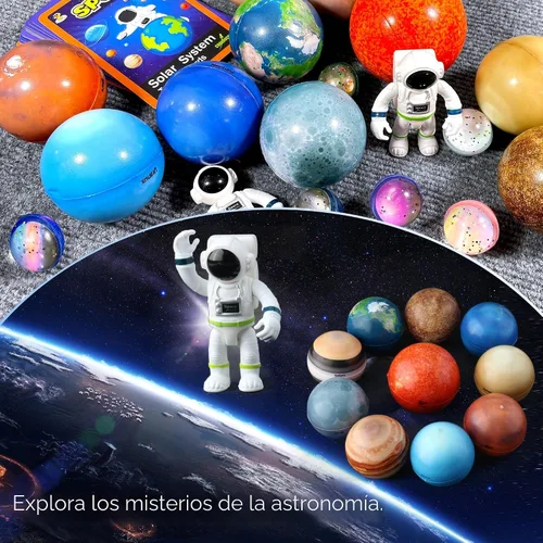 Vista 3 de Juguetes de planetas del sistema solar para niños, juguetes sensoriales educativos STEM para niños autistas, no tóxicos, bola de limo de astronauta