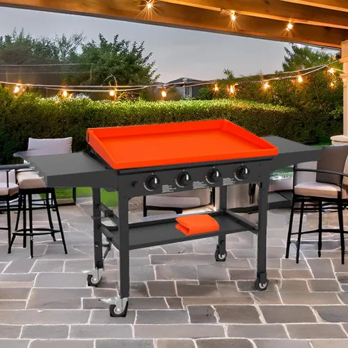 Vista 2 de Tapete de cubierta de parrilla de 17 pulgadas para parrilla Blackstone, accesorios de protección completa para parrilla, tapete de silicona de grado