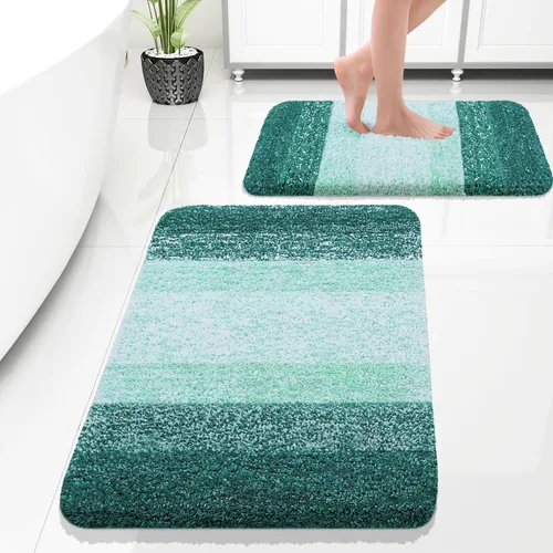 Vista 106 de OLANLY - Juego de tapetes para baño de 2 piezas, de microfibra, suaves y absorbentes, antideslizantes, lavables a máquina y para secadora, felpudos