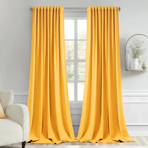 Vista 40 de MIULEE Cortinas opacas con pestaña trasera de 63 pulgadas de largo, juego de 2 paneles para sala de estar, dormitorio, privacidad, bolsillo
