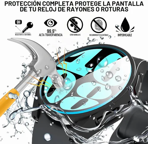 Vista 4 de Suoman Paquete de 4 + 4 fundas para Samsung Galaxy Watch 6 Classic de 1.575 pulgadas, protector de pantalla HD, cubierta protectora mate
