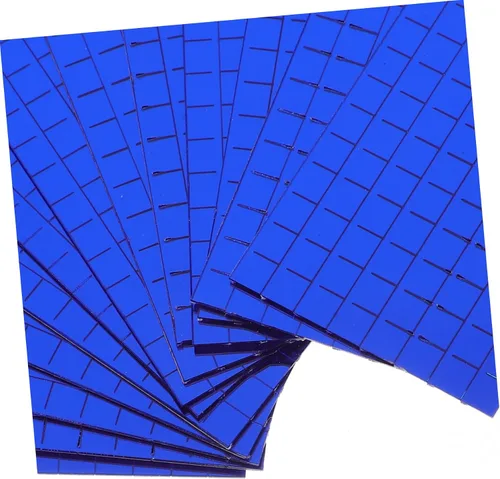 Vista 6 de EXCEART Calcomanías de mosaico, paquete de 6 azulejos de mosaico de espejo de vidrio, calcomanías autoadhesivas para pared, fáciles de limpiar