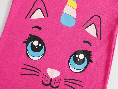 Vista 6 de Dolphin&Fish Pijamas cortas de algodón para niñas pequeñas, ropa de verano, conjuntos de pijamas para niños pequeños