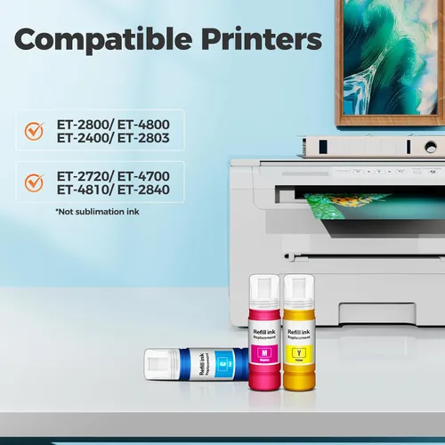Vista 2 de Compatible para botellas de recarga de tinta EPT522 ET-2800 ET-2400 ET-4800 3