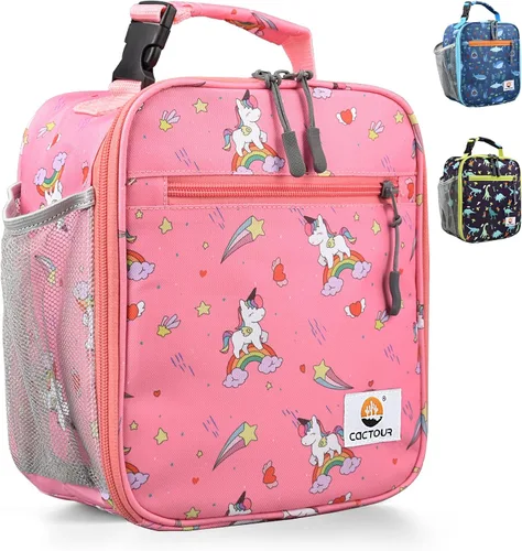 Vista 12 de CaCTOUR Lonchera para Niños, 2 Paquetes Bolsa de Almuerzo Aislada para Niñas y Niños, Bolsa Suave Mini Enfriador Regreso a la Escuela Bolsa
