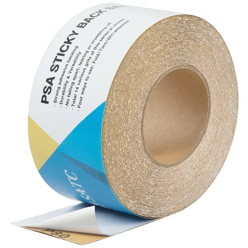 Vista 16 de S SATC Papel de lija PSA Longboard de grano 40, rollo continuo de 20 yardas de largo, 2-3/4" de ancho autoadhesivo con respaldo adhesivo, hojas