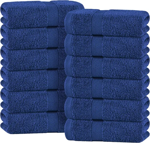Vista 16 de Toallas de mano blancas clásicas para baño [paquete de 12] Toallas de mano de algodón a granel para gimnasio, cocina y spa, 16x27 pulgadas, toallas