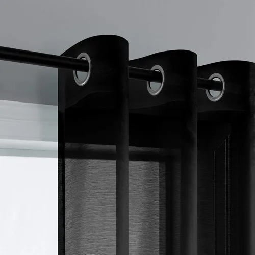 Vista 6 de Mrs.Naturall Cortinas transparentes negras de 84 pulgadas y cortinas opacas para decoración de dormitorio y sala de estar