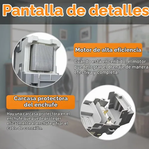 Vista 5 de Bomba de drenaje de lavadora apta para Samsung WF45B6300AP/US WF45B6300AC