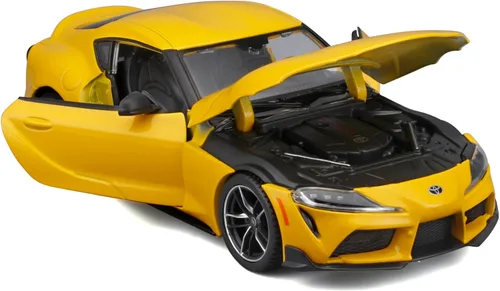Vista 3 de Maisto 1:24 Línea de montaje 2022 Toyota Supra GR, Amarillo Metálico