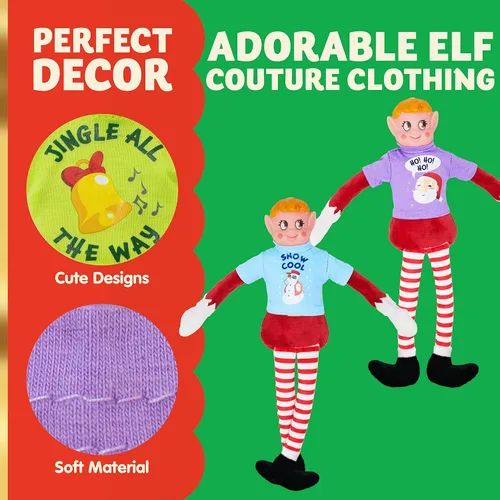 Vista 2 de JOYIN 4 paquetes de ropa de Navidad para muñeca, camisetas elegantes estilo invierno para ropa de muñeca, decoraciones de Navidad y temporada