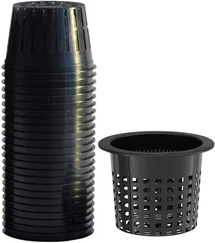 Vista 7 de Vasos de red de 5 pulgadas (paquete de 12), macetas de red para hidroponía, cestas de malla de orquídeas, macetas de suministros hidropónicos