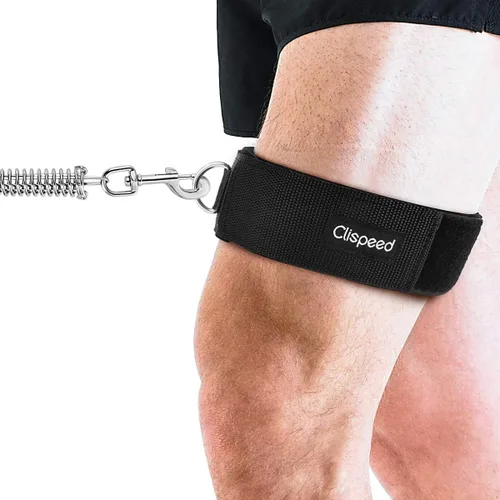 Vista 5 de CLISPEED 2 correas acolchadas para muslos de fitness, con anillo en D, puños para piernas para gimnasio, máquinas de cable, correas de muslo