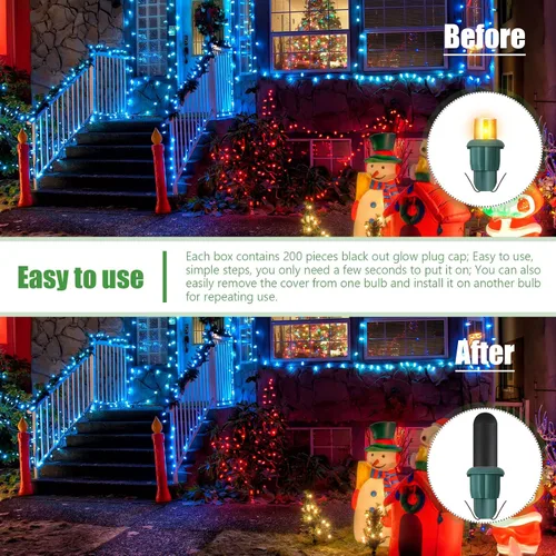Vista 7 de Zonon 200 tapas sin brillo para luces LED de Navidad, 0.197 x 0.512 in