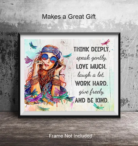 Vista 4 de YELLOWBIRD ART & DESIGN Inspiration - Decoración boho-chic - Arte de pared hippie - Carteles inspiradores para mujeres - Regalos motivacionales