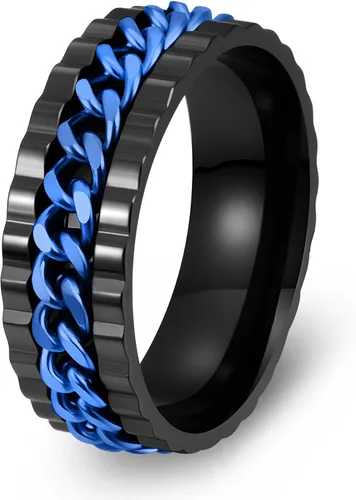 Vista 24 de Anillos giratorios para hombres y mujeres, anillos de ansiedad para hombres, anillos de cadena para adultos, anillos de titanio y acero