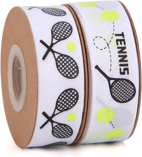 Vista 9 de Meseey 2 rollos de cinta impresa de pelota de golf de 10 yardas, cinta de tela con temática deportiva de 3/4 pulgadas para coronas, envoltura