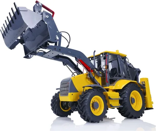 Vista 5 de TOUCAN RC HOBBY Lesu 1/14 metal hidráulico Rc retroexcavadora Aoue Bl71 2 en 1 modelo hidráulico pesado del excavador eléctrico
