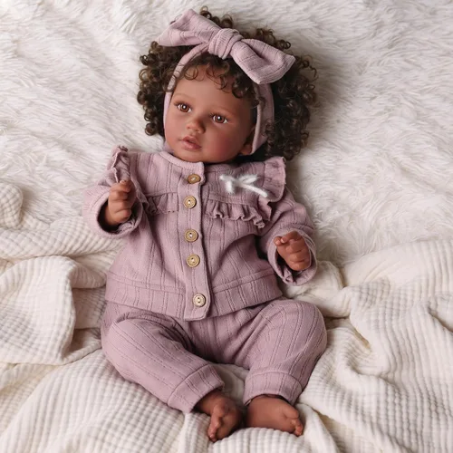Vista 4 de BABESIDE Reborn Baby Dolls Black Girl, muñeca de bebé realista linda de 20 pulgadas