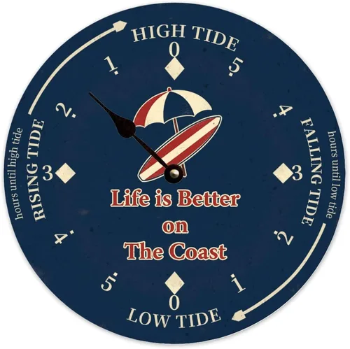 Vista 51 de Tide Clock for Wall Myrtle Beach Time Coastal Clocks Beach Navy-3