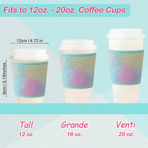 Vista 2 de Funda de terciopelo de felpa suave reutilizable para café caliente, resistente al calor, de neopreno mullido, acogedora para bebidas heladas