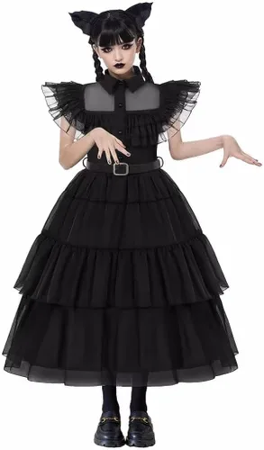 Vista 4 de SZ-TONDA Dance Queen Costume Black Dress Girls - Kids Birthday Family Party Outfit Clothes Merchandise