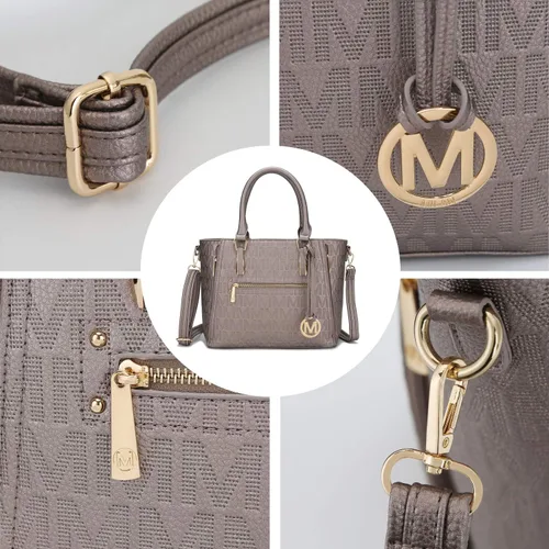 Vista 6 de MKF Collection - Bolso de hombro para mujer de cuero vegano con asa superior, bolso con bolsillo, bolso de mano y cartera de mano de Mia K