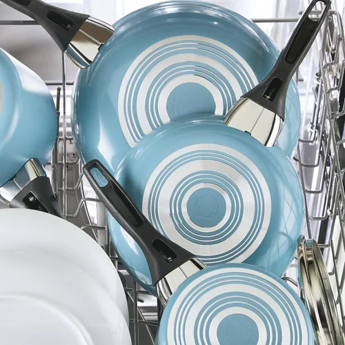 Vista 8 de Farberware Olla grande antiadherente apta para lavavajillas/sartén con asa auxiliar - aluminio, 6 cuartos, azul