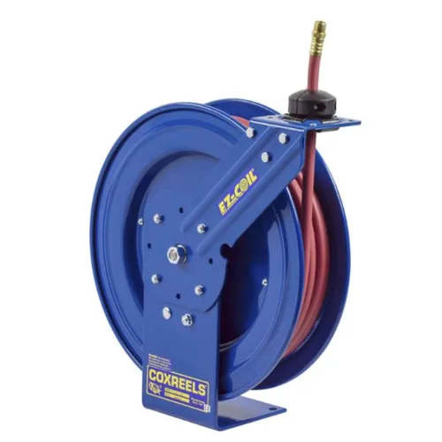Vista 4 de EZ-Coil carrete para manguera seguro de alto rendimiento, 300 psi, incluye manguera, diámetro interno de la manguera 1/4 pulgada, 25 pies