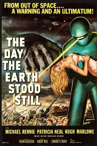 Vista 2 de Laminado The Day The Earth Stood Still 1951 Retro Vintage 50s película de ciencia ficción Alien Invasion UFO Robot Space Classic SciFi Movie