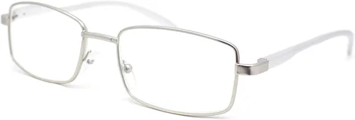 Vista 7 de SA106 Lentes de lectura rectangulares estrechos con borde y brazo de metal clásico Oro