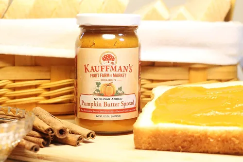 Vista 2 de Kauffman Orchards - Mantequilla de calabaza casera, sin azúcar granulada añadida, 8.5 onzas (paquete de 6)