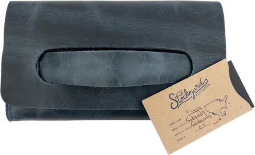 Vista 7 de Hide Drink Bolso de mano con asa hecho a mano de cuero de grano completo - Cartera para tarjetas dinero bolso elegante libro de bolsillo
