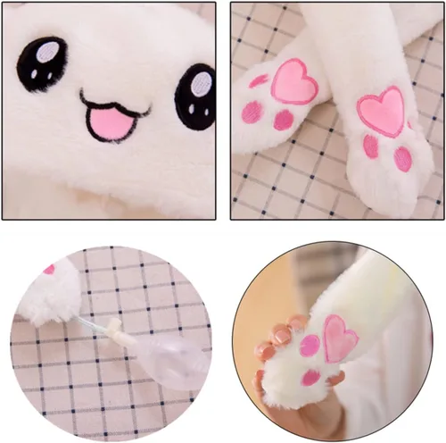 Vista 7 de Sombrero de conejo con orejas en movimiento, diadema para mujeres y niñas, accesorios Kawaii