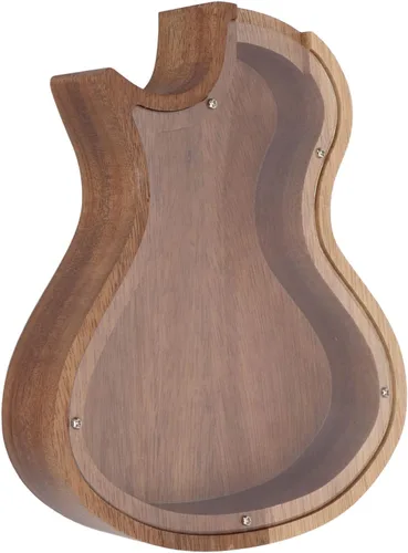Vista 7 de Alcancía con forma de guitarra, caja de ahorro de dinero de madera como regalo para los amantes de la guitarra