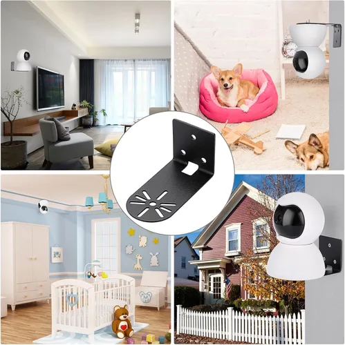 Vista 7 de Sumnacon Estante de pared para cámara, 3 piezas, estante de pared pequeño de metal con adhesivo, estante flotante pequeño universal para cámaras
