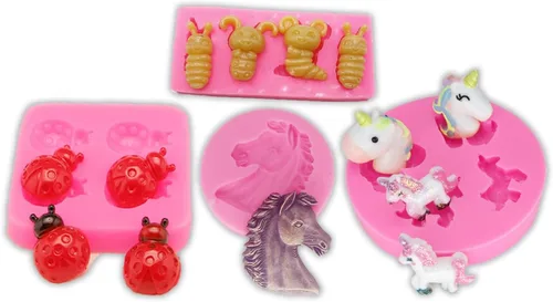 Vista 19 de 3pc chica bailarina, herramientas de maquillaje, labios boca silicona chocolate molde pastel decoración herramientas Fondant Sugarcraft moldes