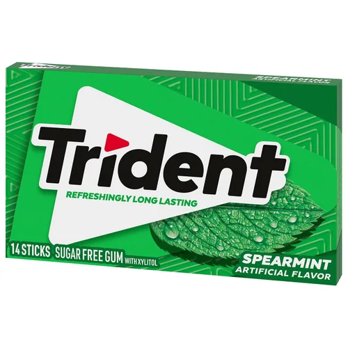Vista 11 de Goma de mascar Trident Spearmint sin azúcar, 14 piezas