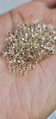 Vista 8 de Bead It Wear It Love It Cuentas de Cabello Transparentes con Forro Dorado Loc Sprinkle, Accesorios para el Cabello DreaLock Cristal Transparente