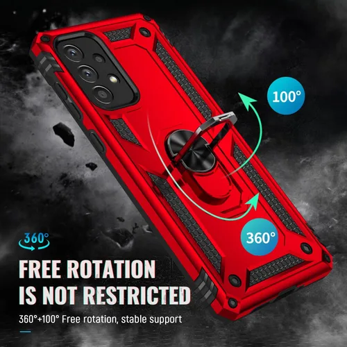 Vista 5 de Funda compatible con Xiaomi Poco X3 GT, compatible con Redmi Note 10 Pro (China), funda para teléfono 5G con soporte de anillo 2 en 1, color rojo
