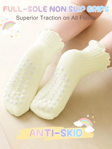 Vista 3 de Calcetines para niñas pequeñas, paquete de 12 calcetines de algodón para bright rainbow