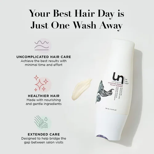 Vista 6 de Unwash Mascarilla hidratante para el cabello: mascarilla profesional de crema de hidratación de acondicionamiento profundo, color seguro, repara