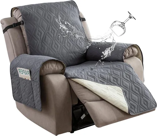 Vista 30 de Genina - Funda impermeable para sillón reclinable de dos plazas, funda antideslizante para sofá, funda para sofá reclinable de 2 plazas, funda