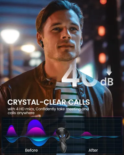 Vista 7 de EKSA GT1 - Auriculares inalámbricos para videojuegos, Bluetooth de 45 ms, ultra baja latencia, con modo de juegomúsica, auriculares con micrófono