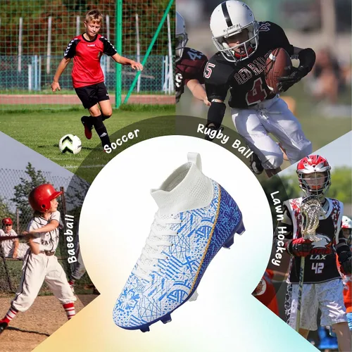 Vista 6 de Tacos de fútbol para niños y niñas, zapatos de fútbol para césped AGFG