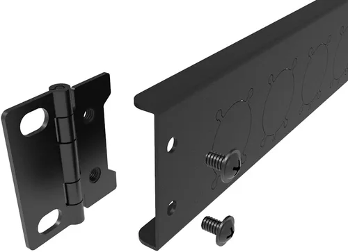Vista 6 de Panel de conexión con bisagras de 12 puertos, pasos/orificios, conectores tipo D de 1U de 19 pulgadas para montaje en rack, audio con lado