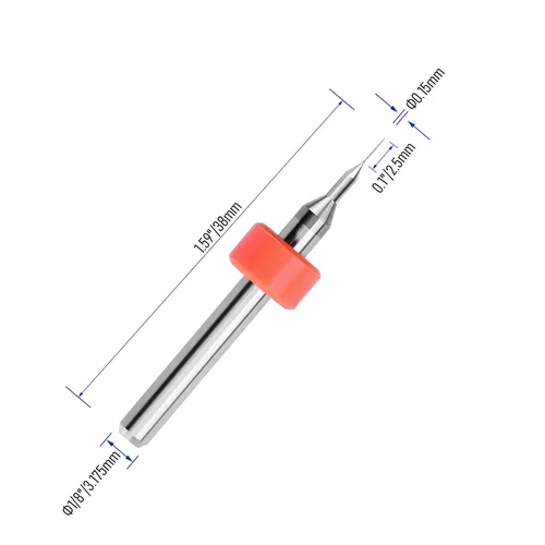 Vista 2 de Juego de 10 brocas para PCB, vástago de 1/8 "0.01 in Micro Twist Bit Carburo de flauta espiral para placa de circuito de impresión Piedra Dremel