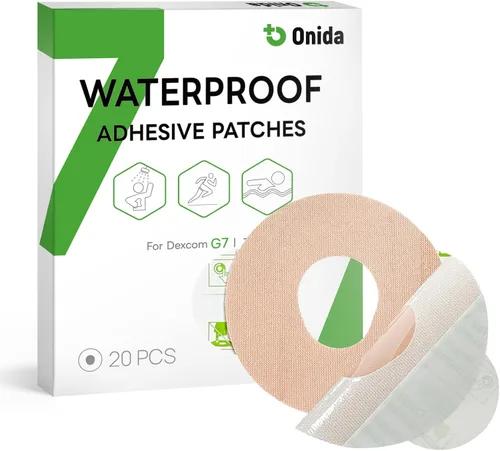 Vista 8 de Onida Dexcom G7 parches adhesivos 10 piezas sobre parches para Dexcom G7 y Stelo CGM, parches adhesivos precortados impermeables, cubierta de sensor