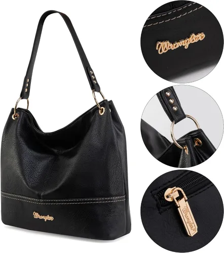 Vista 86 de Wrangler Hobo - Bolsas para mujer de cuero vegano con asa superior, bolsos de hombro y bolsos